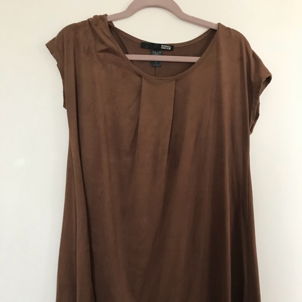Brown suede shirt dress